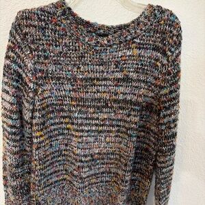 Multicolor Knit Women's Crew Neck Sweater
